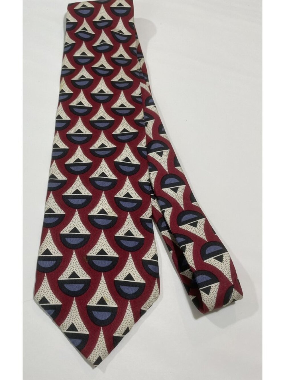 Jsaco Burgundy Red Purple Tie Imported Silk 3.5" x 58" Made in USA